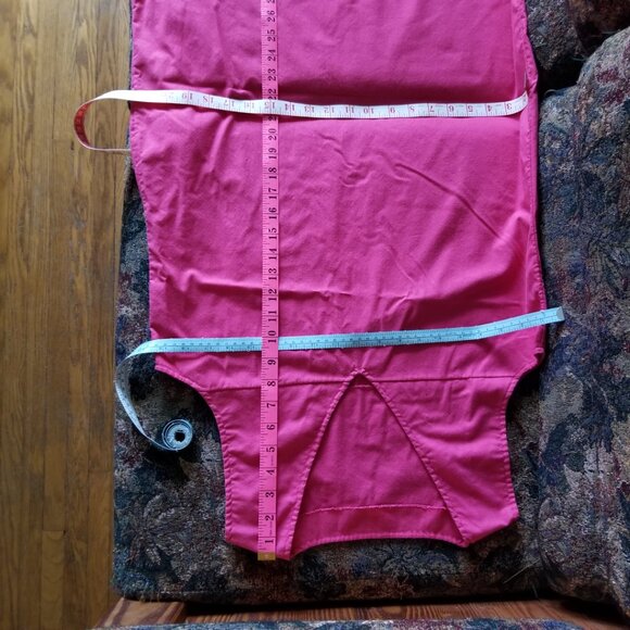 Unique v-neck sleeveless, shift dress, pink, cotton, vintage 80s, S, M, handmade - Picture 3 of 5